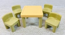 Móveis para casa de bonecas Little Tikes mesa de cozinha e 4 cadeiras vintage desbotadas comprar usado  Enviando para Brazil