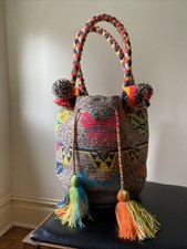 Bolsa Wayuu Mochila Chila Padrão Borboletas Alça de Ombro Columbia 100% Algodão comprar usado  Enviando para Brazil