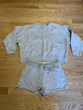 Conjunto de shorts moletom Girlfriend Collective feminino cinza gola redonda novo sem etiquetas tamanho XXL, usado comprar usado  Enviando para Brazil