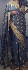 Indian grey saree for sale  OLDHAM