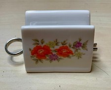 Exprimidor de pasta de dientes Miser tubo ordenado floral naranja porcelana blanca vintage segunda mano  Embacar hacia Mexico