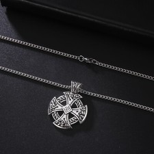Usado, Pingente HotCross Colar Escudo Viking Nó Celta Druida Cristão Joia Presente comprar usado  Enviando para Brazil