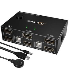 USB 3.0 monitor duplo KVM switch HDMI 2 portas 4K@60Hz simulação EDID, MLEEDA USB , usado comprar usado  Enviando para Brazil