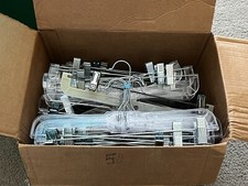 LOTE 50 -14" CALÇAS DE PLÁSTICO TRANSPARENTE SAIA CABIDES GANCHO 360° CABIDES DE ROUPAS com CLIPES comprar usado  Enviando para Brazil