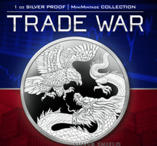 Usado, 2025 Trade War - Eagle v Dragon 1 oz .999 escudo de prata fina PRÉ-VENDA VINTAGE comprar usado  Enviando para Brazil
