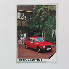 Peugeot 104zr brochure for sale  LONDON