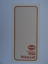 Audi price list for sale  BOURNEMOUTH