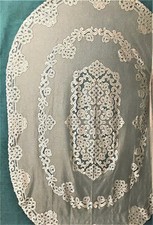 Toalha de mesa de renda marfim artística 60" X 88" oval sala de jantar cozinha casamento comprar usado  Enviando para Brazil