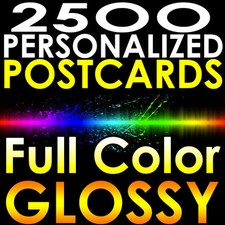 2500 cartões postais impressos personalizados 4x6 PERSONALIZADOS cor completa revestido UV brilhante 4"x6" comprar usado  Enviando para Brazil