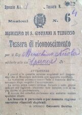 Giovanni teduccio tessera usato  Roma