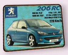 plaque métal vintage Peugeot 206 RC, używany na sprzedaż  Wysyłka do Poland