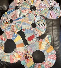 Colcha antiga vintage 2 tamanhos pratos Dresden sacos de farinha de alimentação feitos à mão comprar usado  Enviando para Brazil