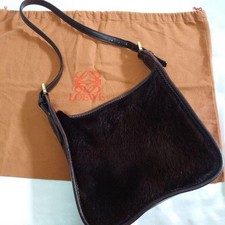 Bolsa de ombro Loewe anagrama pônei lona couro marrom usada autêntica excelente JPN, usado comprar usado  Enviando para Brazil