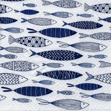 Servietten blauer fischschwarm gebraucht kaufen  Frankfurt am Main