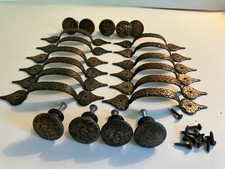 Lote Vintage Martelado Acabamento em Cobre Gaveta de Metal Puxa 12 Alças 9 Botões Salvamento comprar usado  Enviando para Brazil