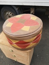 Vintage leather pouffe for sale  WOLVERHAMPTON