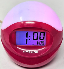 Relógio despertador Timelink modelo #88033 esférico bola mudança de cor luz noturna rosa, usado comprar usado  Enviando para Brazil