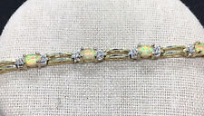 Ouro sobre prata esterlina 925 Opala Panel Bracelet 7 "X112, usado comprar usado  Enviando para Brazil