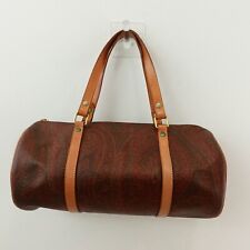 Bolsa de ombro vintage anos 90 ETRO Milano paisley barril couro marrom PVC boho ITÁLIA comprar usado  Enviando para Brazil