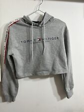 Szara Crop bluza z kapturem Tommy Hilfiger na sprzedaż  PL