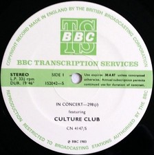 Culture Club - In Concert-298 LP 1983 BBC Transcription Services NM/ comprar usado  Enviando para Brazil