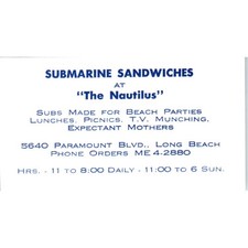 Submarine sandwiches nautilus for sale  Hinckley