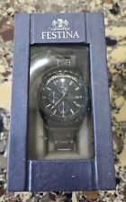 NOVO relógio masculino mostrador azul Festina coleção registrada 16059 pulseira S/S comprar usado  Enviando para Brazil