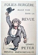 CPA PUBLICITAIRE - FOLIES BERGERES - CONSUL PETER - Singe - RARE comprar usado  Enviando para Brazil
