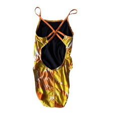 Maiô Speedo feminino peça única tamanho 32 M EUA 8/10 amarelo laranja costas cruzadas comprar usado  Enviando para Brazil