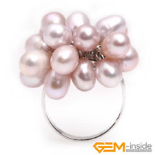 Anel de pérolas de água doce folheado a ouro branco 6-7 mm joias da moda femininas presente comprar usado  Enviando para Brazil