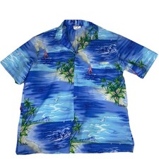 Camisa Aloha Vintage Royal Hawaiian XL Surf Vela Palmeiras Oceano Pacífico comprar usado  Enviando para Brazil