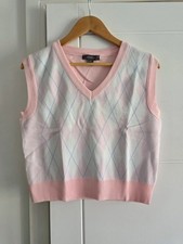 Pink white argyle for sale  ARUNDEL