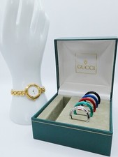 Relógio de quartzo feminino GUCCI moldura de mudança ouro 11/12,2 chapeamento 6 cores com CAIXA, usado comprar usado  Enviando para Brazil