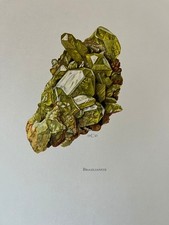 Estampa mineral BRAZILIANITE. Litografia antiga de pedras preciosas de geologia. Natural comprar usado  Enviando para Brazil