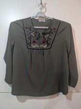 New Direction Top Feminino XL Bordado Verde Semitransparente Boho Gravata Decote V Fluxo comprar usado New Direction Top Feminino XL Bordado Verde Semitransparente Boho Gravata Decote V Fluxo comprar usado  Enviando para Brazil