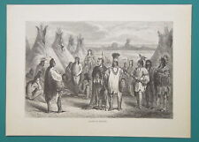 Usado, Barracas de vila CREEK INDIANS - Estampa antiga de 1858 comprar usado  Enviando para Brazil