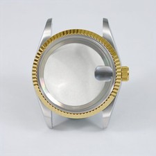 DS 36mm estojo de ostra vidro traseiro ouro rosa aço safira revestimento AR NH35 estojo NH36 comprar usado  Enviando para Brazil