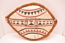 Usado, Vintage Guerra Tribal Africana Massai Escudo hide Leather hide Wrap Pintado 18x12 comprar usado  Enviando para Brazil
