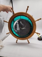 Vitral verde navio náutico roda de madeira veleiro gravado 15" vigia , usado comprar usado  Enviando para Brazil