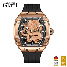 Relógio de pulso mecânico automático BONEST GATTI Tonneau 3D Dragon Relief Tourbillon, usado comprar usado  Enviando para Brazil