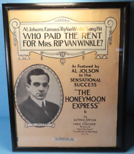 Jolson framed sheet for sale  North Las Vegas