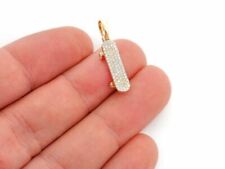 Pingente de skate feminino corte redondo simulado diamante prata esterlina 925 2 quilates comprar usado  Enviando para Brazil