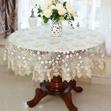 Toalha de mesa de renda pastoral redonda toalhas de mesa bordadas capa de mesa rosa comprar usado  Enviando para Brazil
