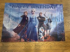 Bandeira Frozen feliz aniversário com ilhós suprimentos para festa congelados 60x39, usado comprar usado  Enviando para Brazil