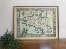 Vintage framed map for sale  WIMBORNE