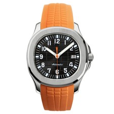 Custom Built NH35 Automatic Watch – Black Dial | Silver Case and Orange Strap comprar usado Custom Built NH35 Automatic Watch – Black Dial | Silver Case and Orange Strap comprar usado  Enviando para Brazil