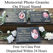 Foto personalizada granito memorial placa túmulo marcador lápide gravada comprar usado  Enviando para Brazil
