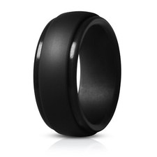 Aliança de casamento masculina de silicone polonês preto 9 mm promessa de borracha noivado comprar usado  Enviando para Brazil