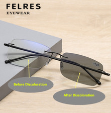 Men rimless progressive for sale  Shipping to Ireland