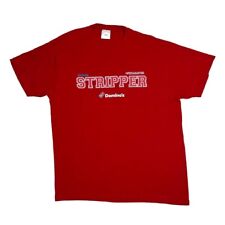 Camiseta CHICKEN STRIPPER Novedad Comida Rápida Promo Gráfica Grande Roja segunda mano  Embacar hacia Mexico